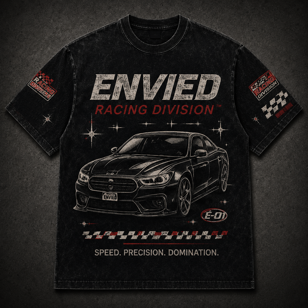 No Validation Tee — black tee with red NO VALIDATION lettering and lightning artwork